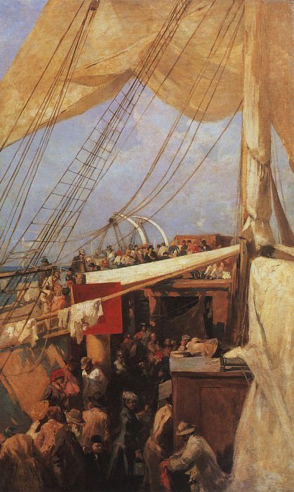 На палубе парохода. 1880-е картина