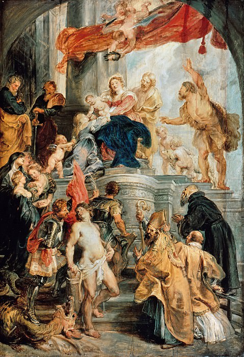 Мадонна с младенцем на троне со святыми (этюд) картина