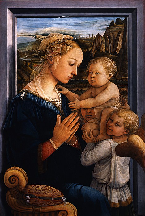 Филиппо Липпи – Мадонна и Младенец с двумя ангелами картина