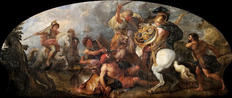 Шарль де Лафосс – Александр Великий охотится на львов картина