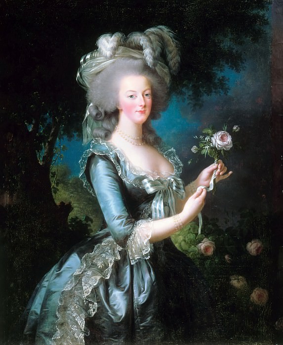 Виже-Лебрён, Мари Элизабет Луиза – Портрет Марии Антуанетты с розой картина