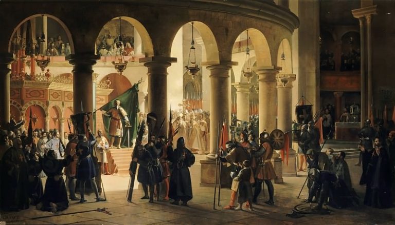 Франсуа-Мариус Гране – Годфрид Бульонский преподносит церкви Гроба Господня трофеи Аскалона в августе 1099 года картина