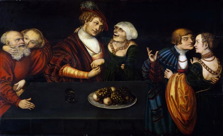 Лукас Кранах II – Три пары любовников картина