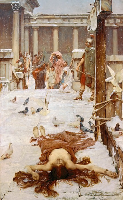 Чудо со снегом в мученичество Евлалии Меридской в Испании в 313 году картина