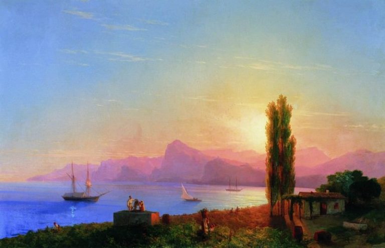 Закат на море 1856 121,5х188 картина