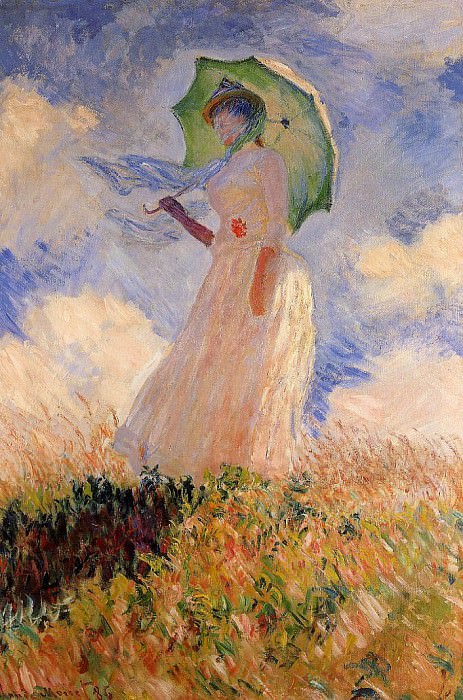 Женщина с зонтиком (также известная как Эскиз фигуры на открытом воздухе (лицом влево)) картина