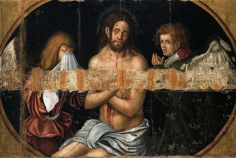 Лукас Кранах I – Скорбящий Христос, обратная сторона картина