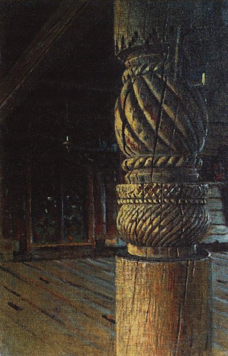 Резной столб в трапезной Петропавловско церкви в селе Пучуги Вологодской губернии. 1894 картина