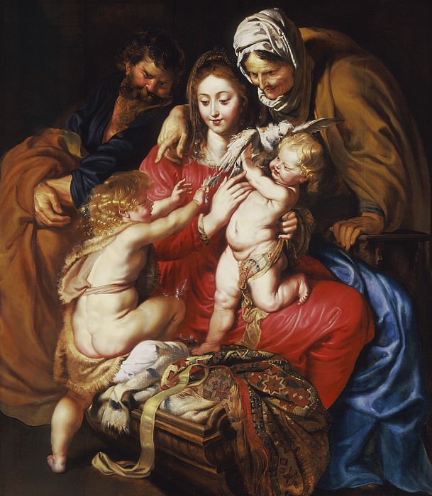 Святое Семейство со святой Елизаветой, маленьким Иоанном Крестителем и голубем картина