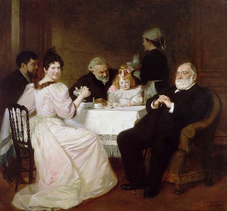 Марсель-Андре Баске – Семейная встреча у мадам Бриссон картина