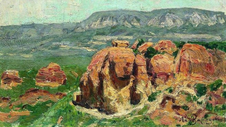 Красные скалы в Кисловодске. 1895 картина