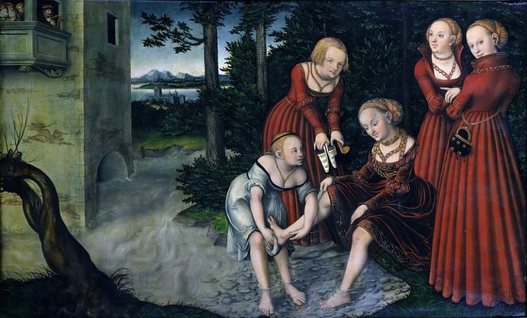 Лукас Кранах II – Давид и Вирсавия картина