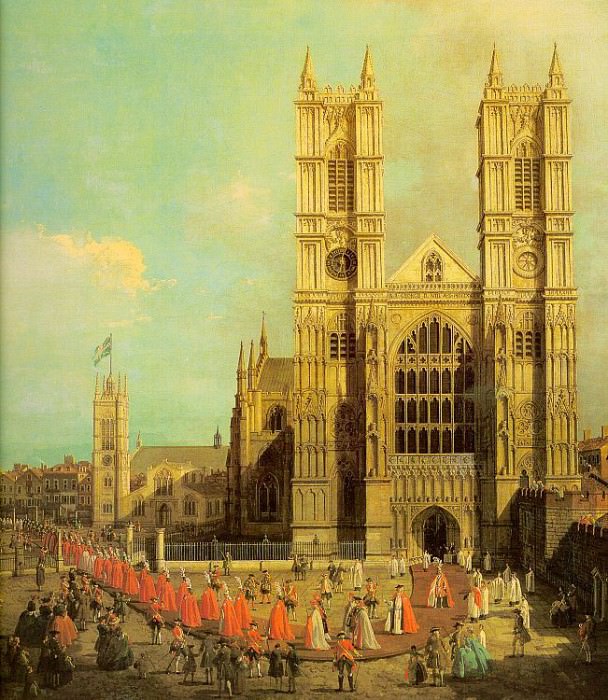 Лондон, Вестминстерской аббатство процессия священнослужителей картина
