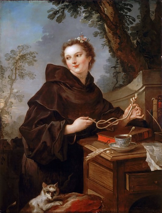 Натуар, Шарль-Жозеф – Луиза-Анна де Бурбон (1695-1758), мадмуазель де Шароле, в монашеской сутане со шнурком св Франциска картина