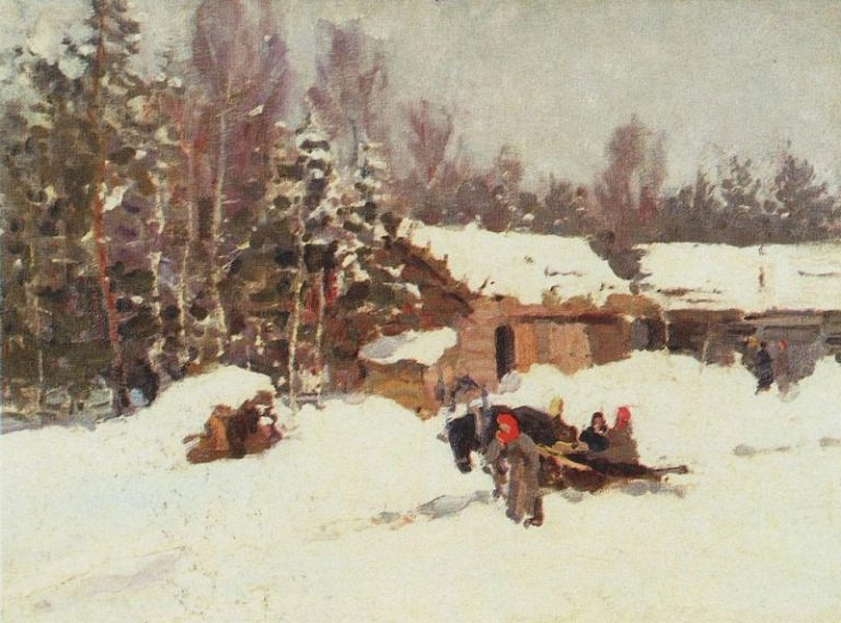 Зимний пейзаж. 1930-е картина