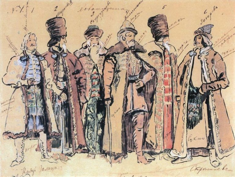 Князь Голицын и бояре. 1910 картина