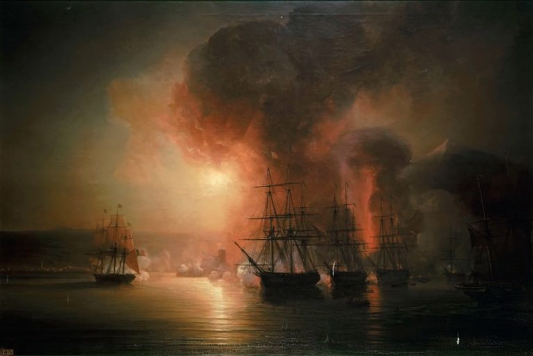 Гюден, Жан Антуан Теодор – Захват форта Сан Хуан в Мексике французским флотом, под командованием адмирала Бодена 27 ноября 1838 года картина