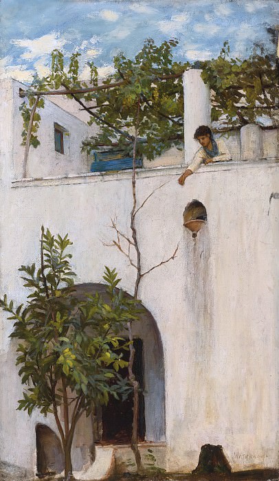 Дама на балконе, Капри картина
