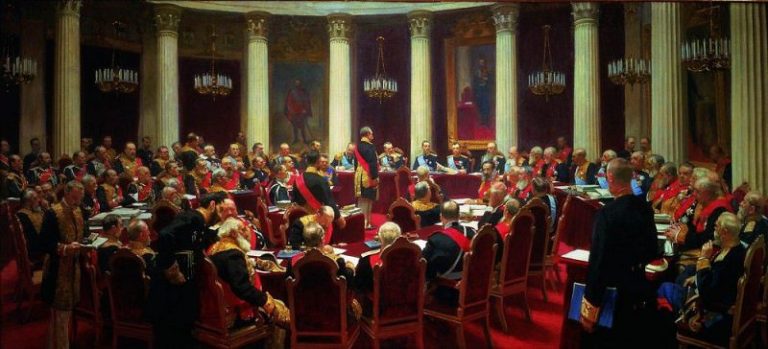 Торжественное заседание Государственного Совета 7 мая 1901 года в честь столетнего юбилея со дня его учреждения картина