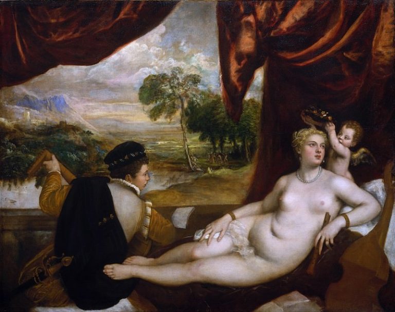 Венера и Лютнист картина