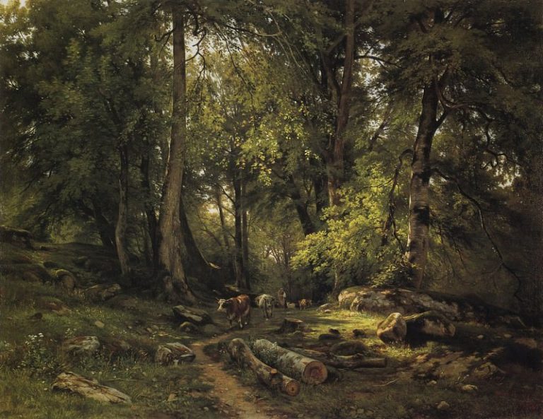 Стадо в лесу 1864 105Х140 картина