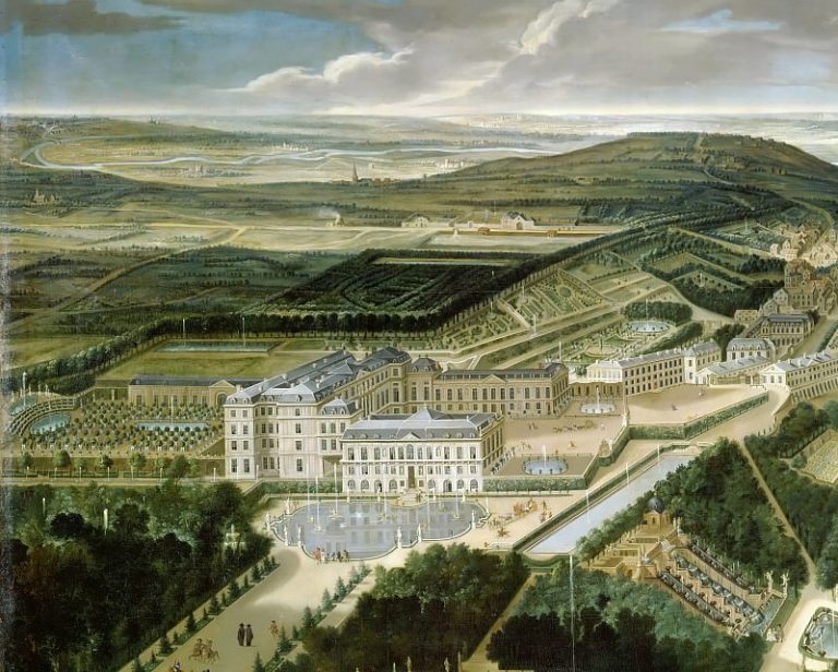 Этьен Аллегрен – Дворец и парк в Сен-Клу в 1675 году, фрагмент картина