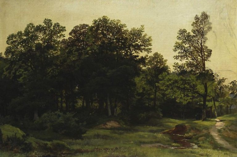 Лиственный лес 1890-е 34х51 картина