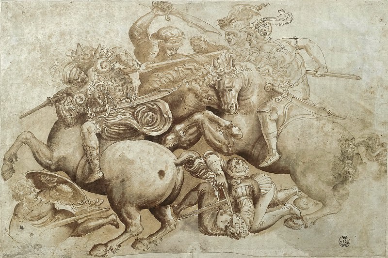 Битва при Ангиари (фрагмент) (Школа да Винчи по одноименной фреске) картина