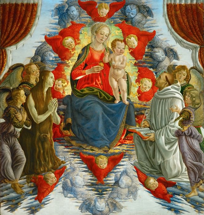 Мадонна с Младенцем среди ангелов со святыми Марией Магдалиной и Бернардом картина