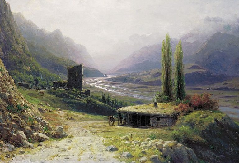 Кавказское ущелье. 1893. Холст, масло, 53х76 см картина