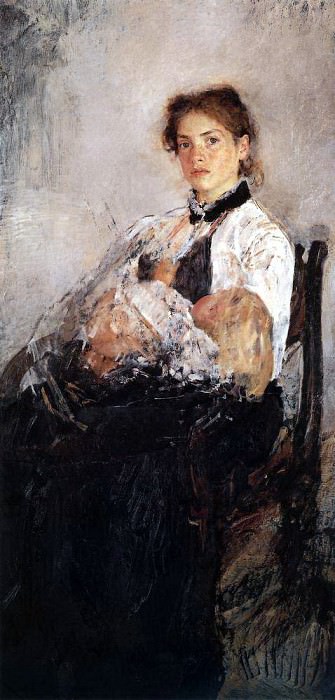 Портрет Н. Я. Дервиз с ребенком. 1888-1889 картина