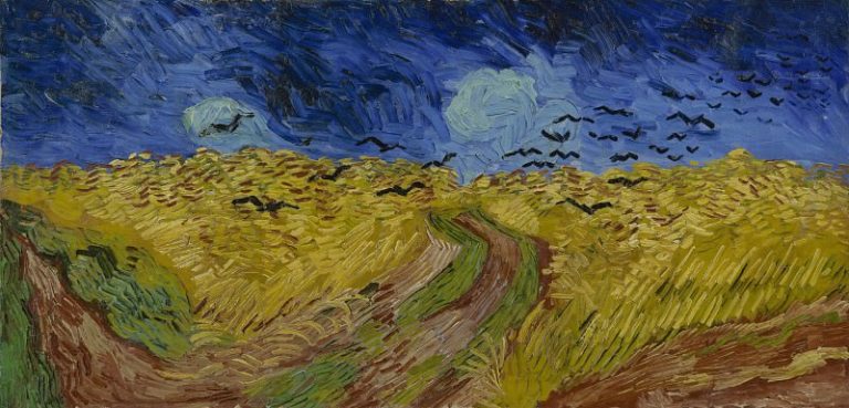 Пшеничное поле под грозовым небом картина