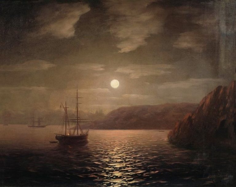 Лунная ночь на Чёрном море 1855 47х58 картина