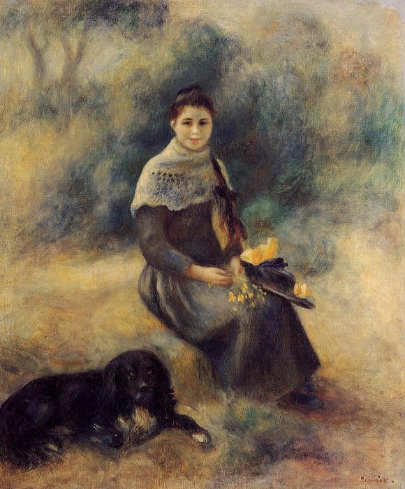Девушка с собакой – 1888 г. (Частная коллекция) картина