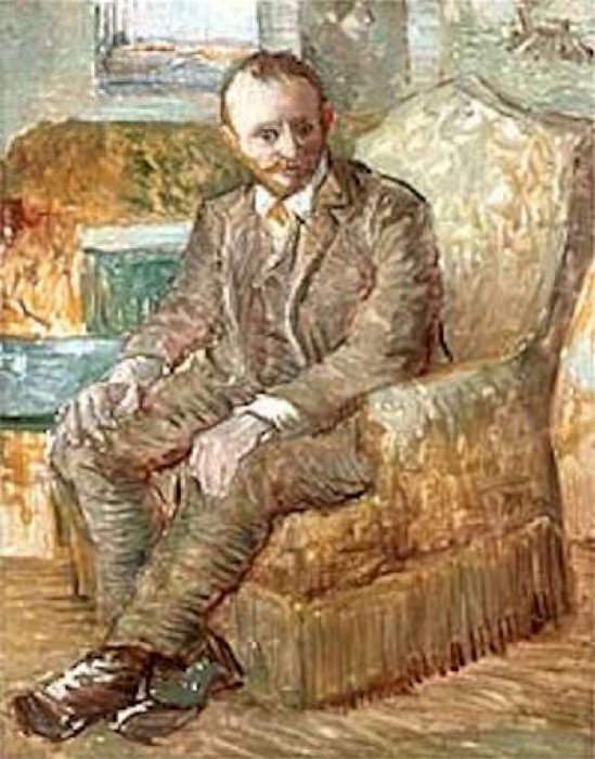 Портрет маршана Александра Рейда в мягком кресле картина