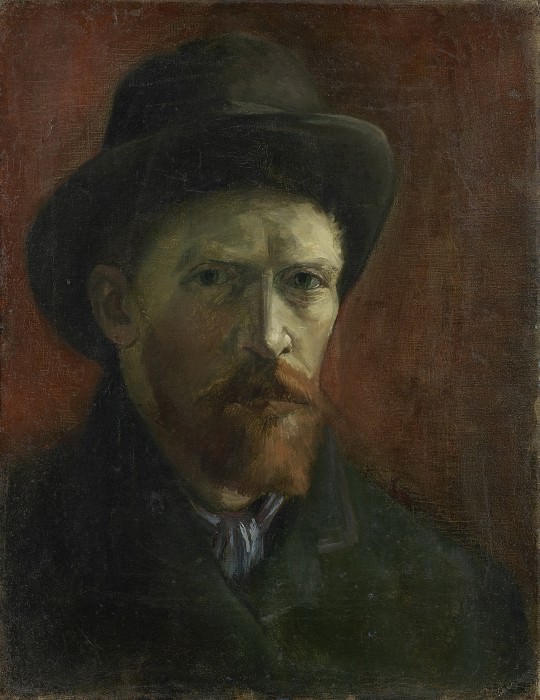 Автопортрет в черной фетровой шляпе картина