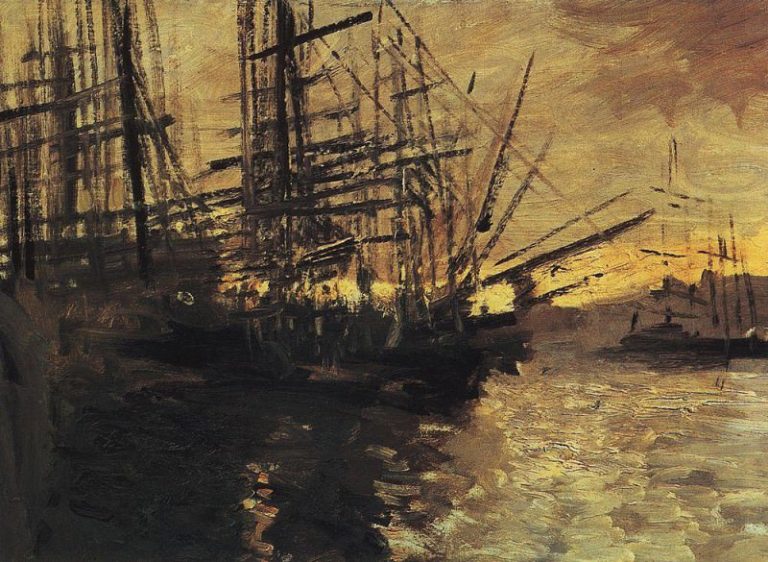 Корабли. Марсель. 1890-е картина