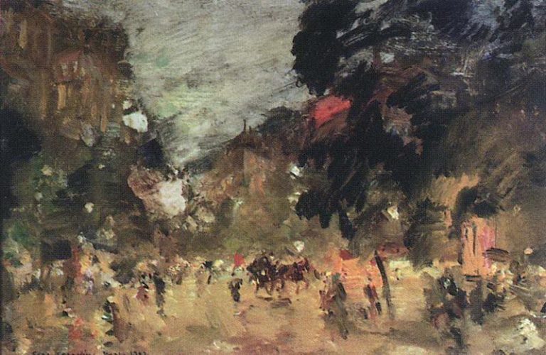 Парижский бульвар. 1902 картина