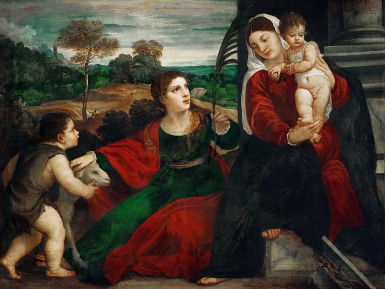 Мадонна с Младенцем со святыми Агнессой и Иоанном Крестителем картина