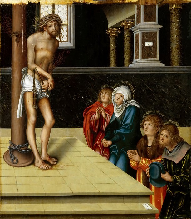 Лукас Кранах I – Скорбящий Христос после бичевания картина
