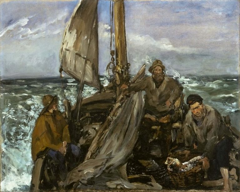 Рыбаки в море картина