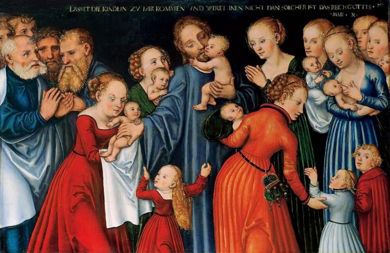 Лукас Кранах I – Христос благословляет детей картина