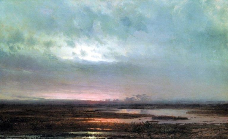 Закат над болотом. 1871 картина
