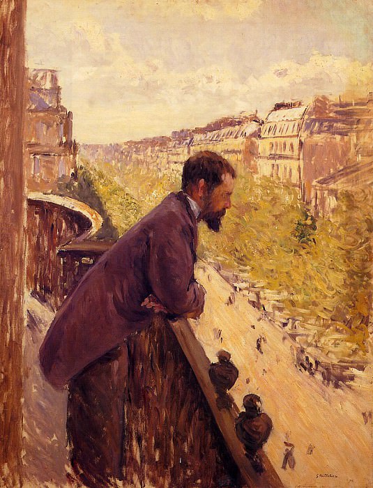 Мужчина на балконе картина