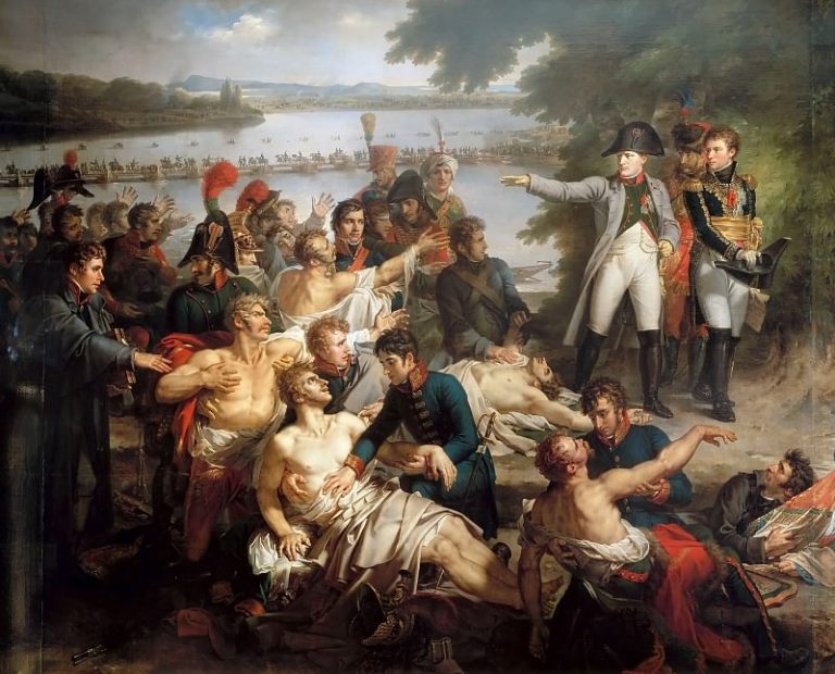 Мейнье, Шарль – Возвращение Наполеона на о-в Лобау после битвы при Эсслинге картина