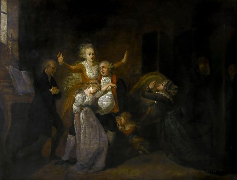 Шарль Беназе – Прощание Людовика XVI с семьей в тюрьме в январе 1793 года картина