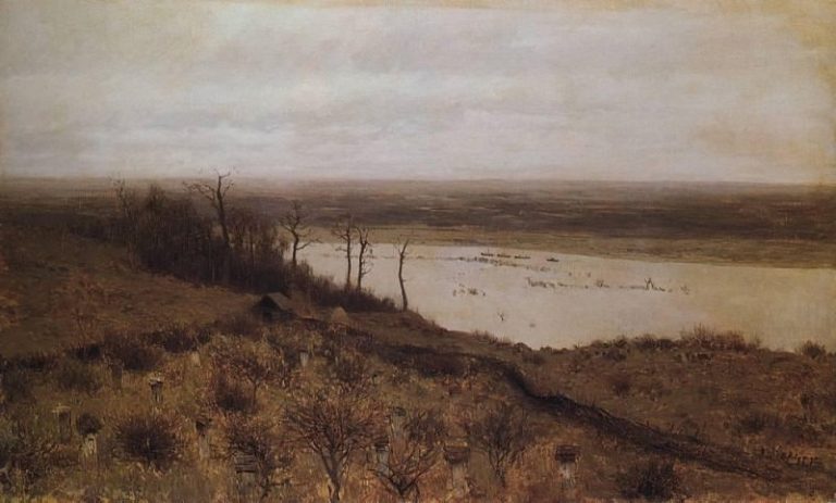 Разлив на Суре. 1887 картина