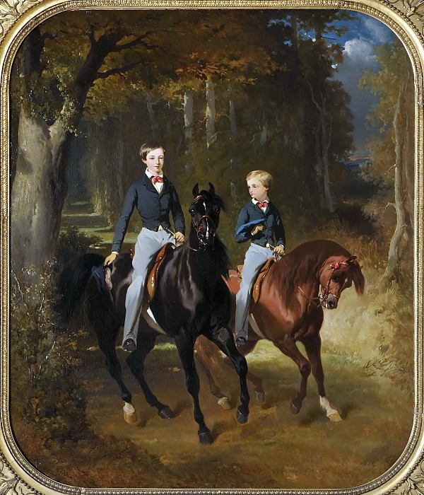 Альфред Дедре – Граф Парижский и герцог Шартрский в Клермонском парке картина
