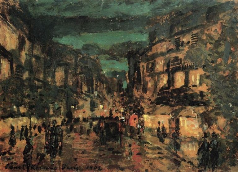 Ночная улица. Париж. 1902 картина