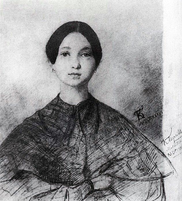 Портрет Ю. П. Соколовой, сестры художника. 1836 картина